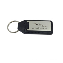 Marque de voiture en métal de haute qualité Jaguar Metal Keychain avec cuir